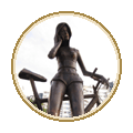 Скульптура девушки с велосипедом